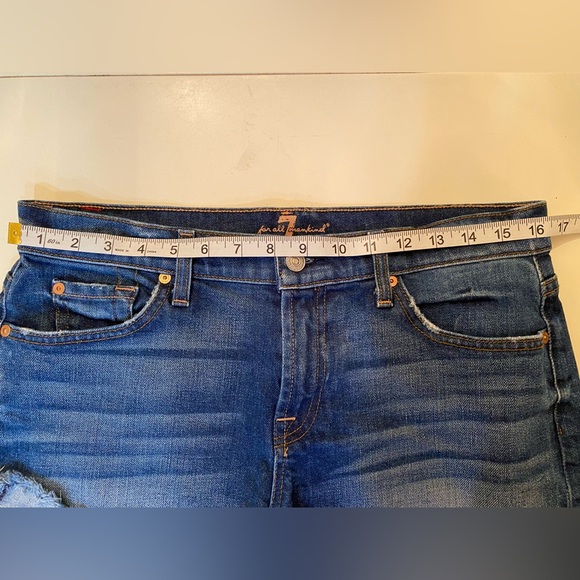 7 FOR ALL MANKIND Desert Oasis Denim Womens High Rise Cut Off Frayed Edges Short - Picture 13 of 15